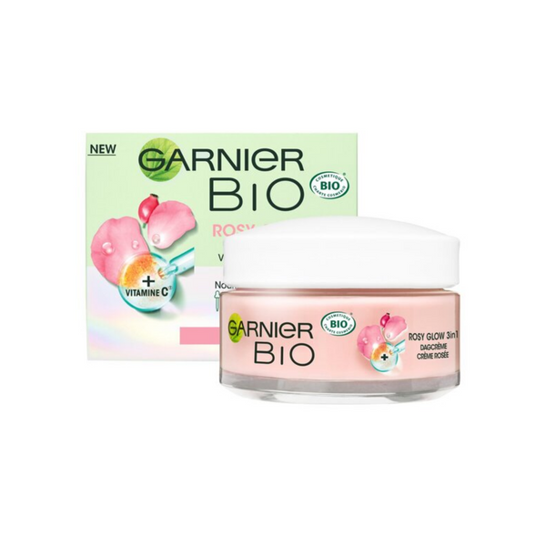 Garnier Skin Bio Tagescreme | Rosiger Glanz 3in1